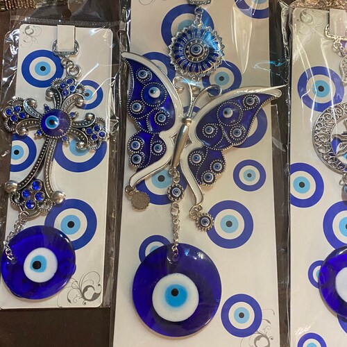 Evil Eye Wall Hanging Ceramic Ball Wall Decor Blue Evil Eye Etsy