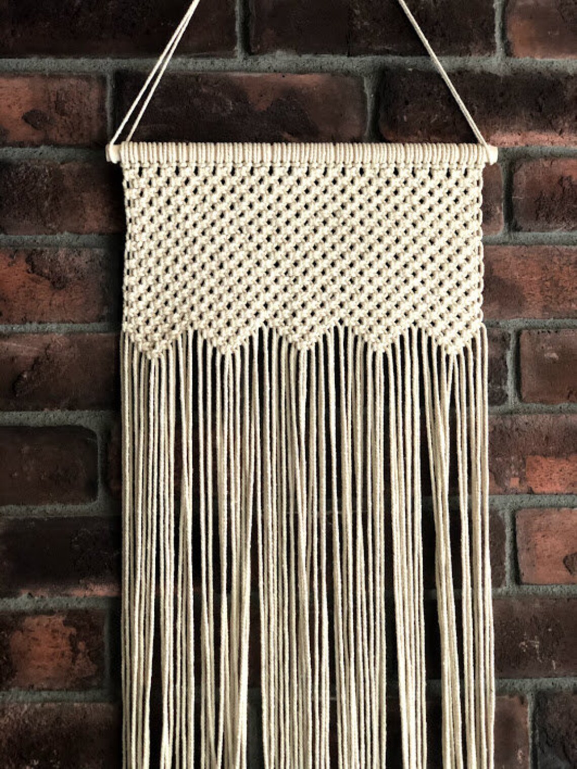 Large Zig Zag Macrame Wall Hanging Etsy
