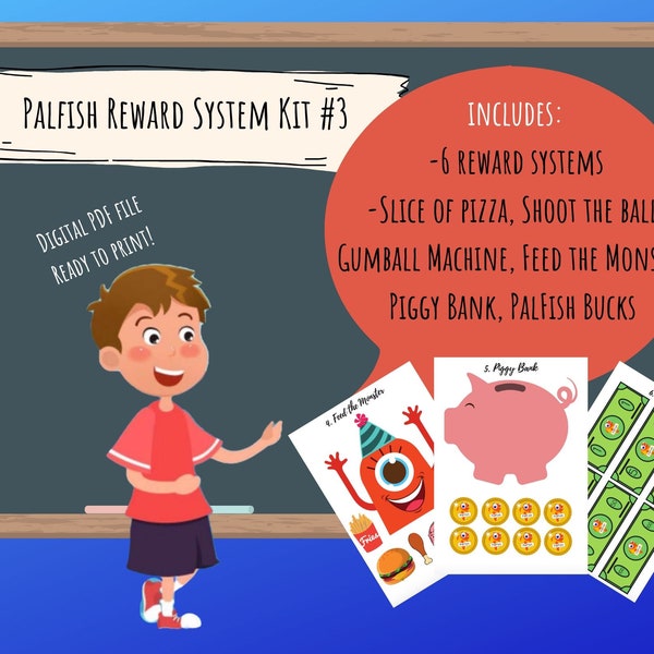 Palfish Reward System Kit #3 (6 REWARD SYSTEMS!) - Digital download for online ESL teachers, diy reward,Printable Reward, esl Rewards