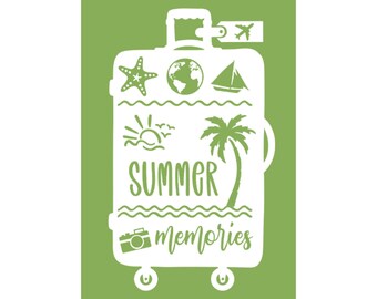 Magnolia Design Co.; Summer Memories-Reusable Adhesive 5X7 Silkscreen Stencil- ChalkTalkWithRenee