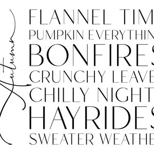 Magnolia Design Co.; Autumn Words 8.5x 11 Adhesive Reusable Silk Screen Stencil