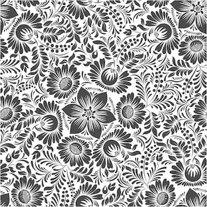 Magnolia Design Co.;Flower Power Pattern 12x12 Reusable Adhesive Silk Screen Stencil