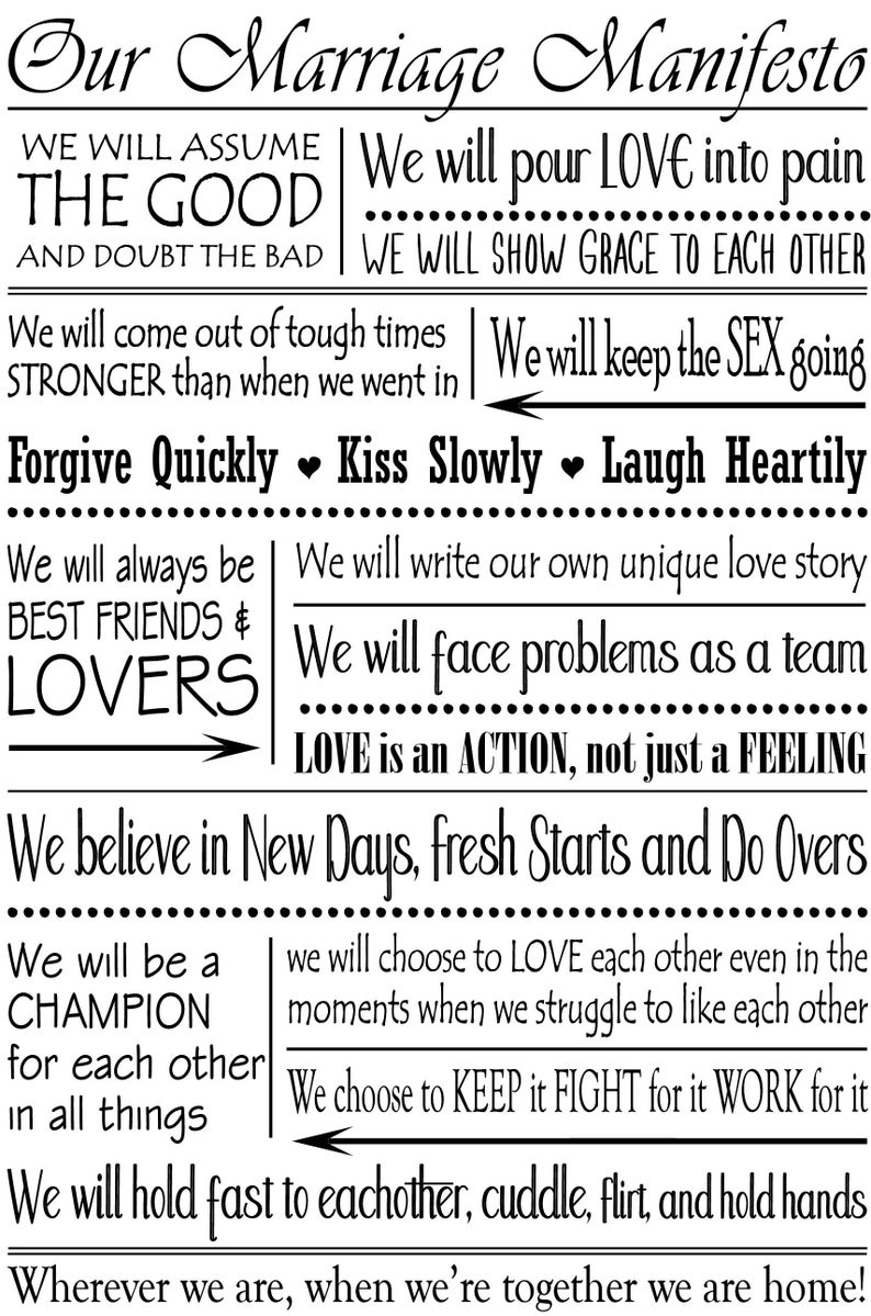 ChalkTalkWithRenee Magnolia Design Marriage Manifesto-Reusable Adhesive 12X18 Silkscreen Stencil