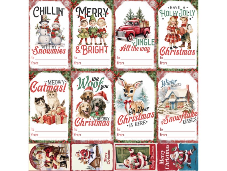 Magnolia Design Co.; Christmas Tags 2025 Rub-on Transfer 12x12 - Etsy