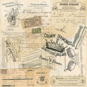 Magnolia Design Co; Cream Ephemera Rub on Transfer 12x12