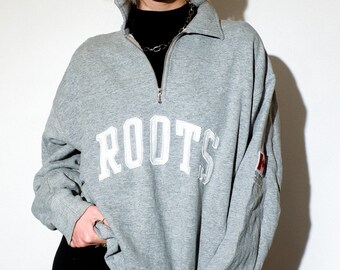 roots half zip sweater
