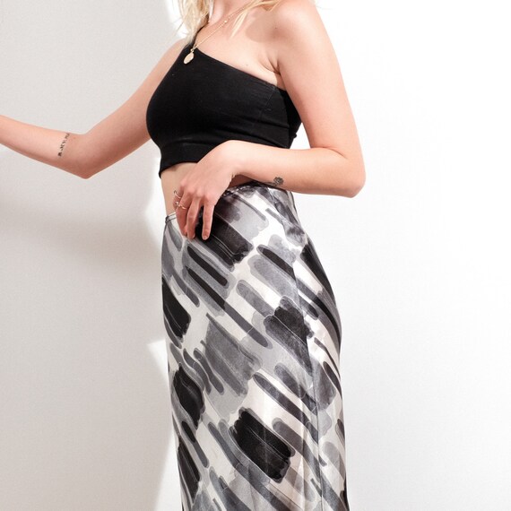 1990's Vintage High Waisted Abstract Pattern Skirt