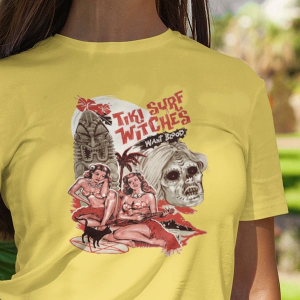 Vintage Tiki Surf Witches T shirt