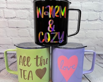 Custom To Go Mug | Insulated Stainless Steel Travel Mug | Tea Drinker | Coffee Lover Gift | Warm & Cozy