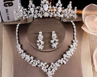 tiara necklace and earring sets