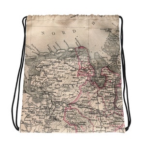 East Frisian Islands in 1880: Drawstring bag with vintage map, Norderney, Juist, Baltrum, Wangeroog, Spiekeroog, Langeoog, Neuwerk, Northsea