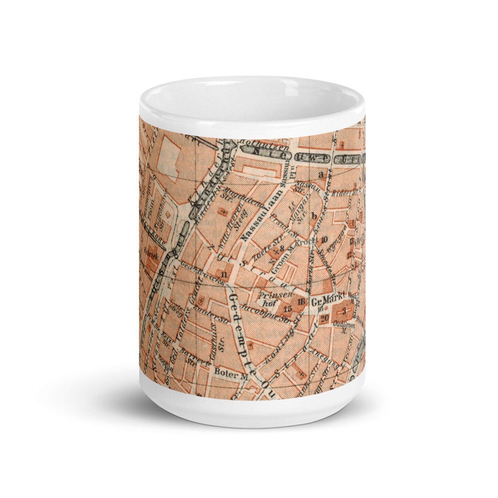 Haarlem Around 1910 Coffee Mug With a Historical City Map, Netherlands