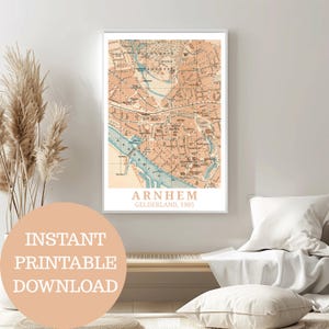Arnheim um 1905: Reiseposter, historische Karte (ohne KI), Geschenkidee für Arnheimer/Niederländer, Hollandfan, Gelderland, Home Dekor