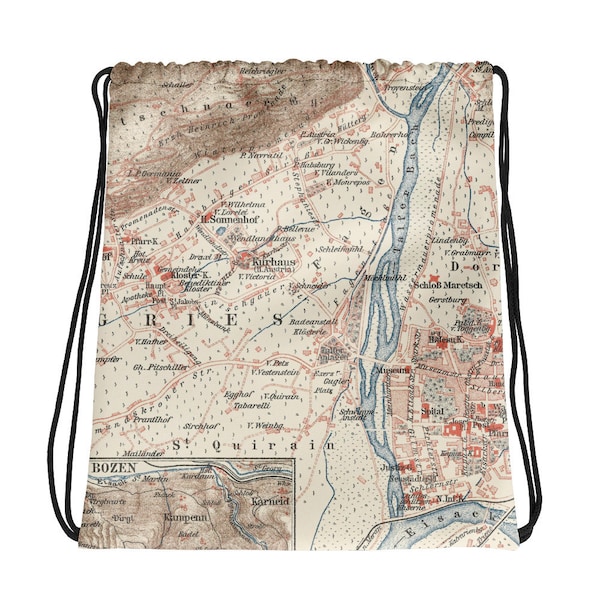 Bolzano in 1918: Drawstring bag with historical city map