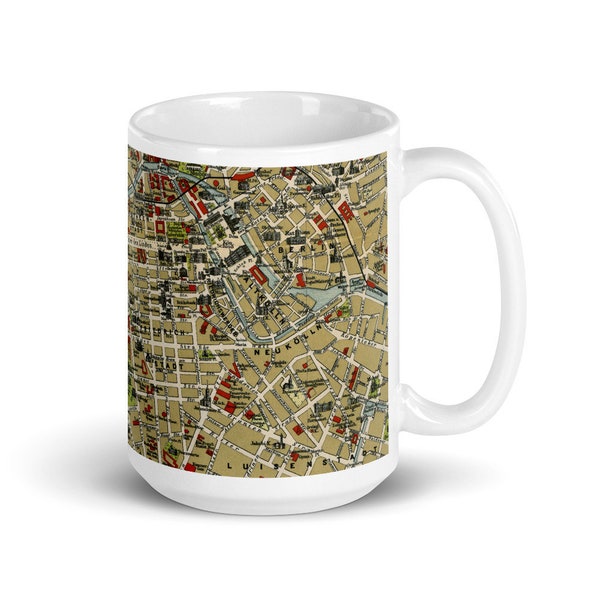 Berlin (Mitte/Kreuzberg) 1905: Kaffee- und Teebecher mit historischem Stadtplan. Kreative Geschenkidee für Berliner(innen) und Berlin-Fans!