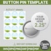 2.25 Button Pin Template, Button Pin Svg, Sublimation, Canva, Drag ...