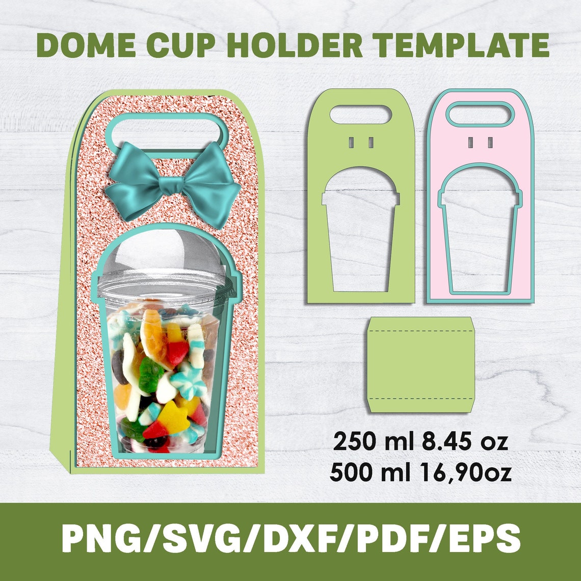 Dome Cup Holder Blank Template, BUNDLE, Smoothie Dome Box, DIY, Party ...