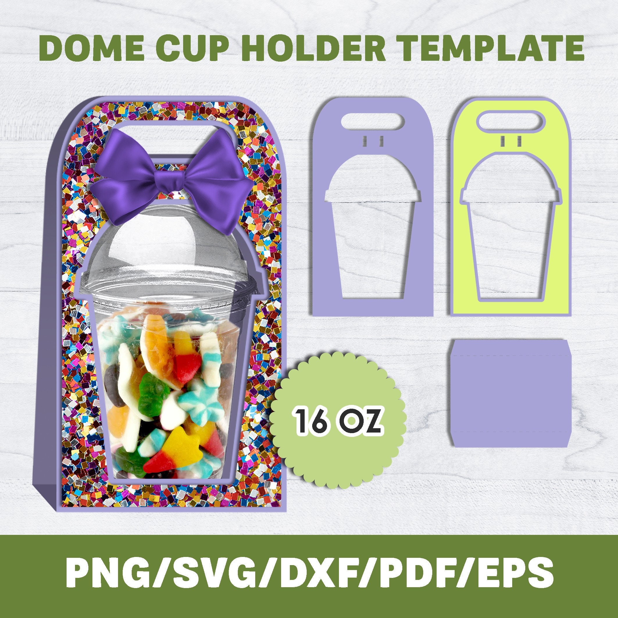 Dome Cup Holder Blank Template, BUNDLE, Smoothie Dome Box, DIY, Party ...
