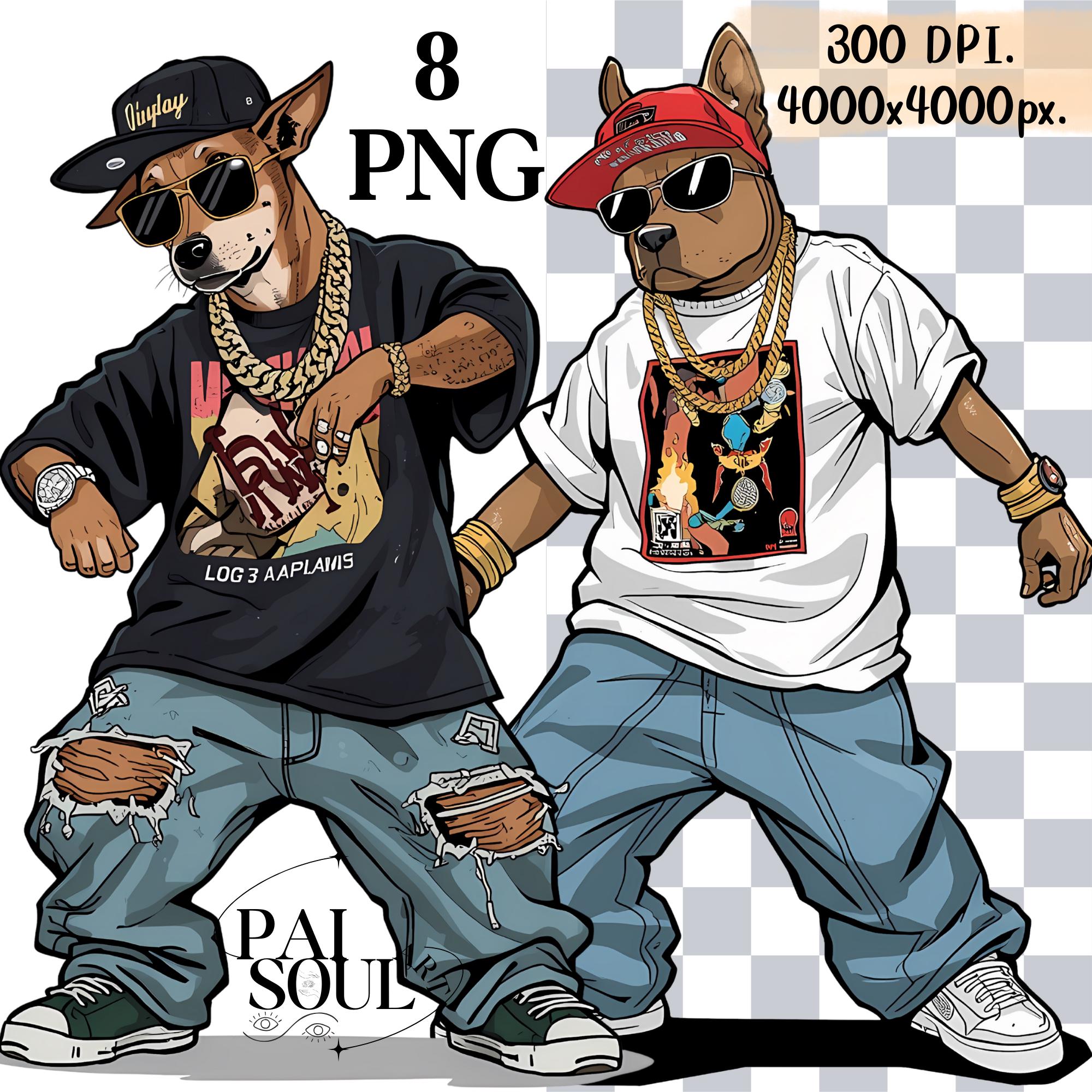 Funny Rapper Dog Clipart: 90s Hip Hop PNG Design - Etsy UK