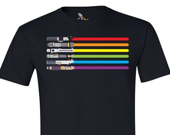 rainbow lightsaber shirt