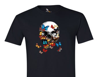 Butterfly skull t clearance shirt