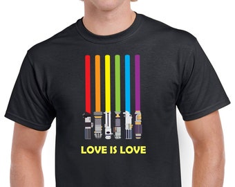 STARWARS Lichtschwert Liebe ist Liebe Tshirt / Regenbogen / Stolz
