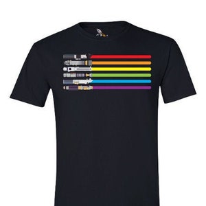 Rainbow lightsaber shirt / all colors starwars LightSabers Black