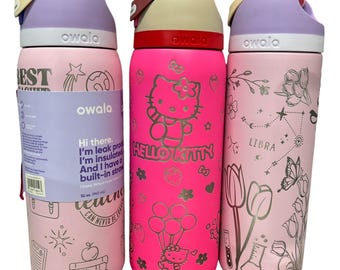 Personalized Laser Engraved 32oz Owala Tumblers. Design your Own. Laser Engraved.