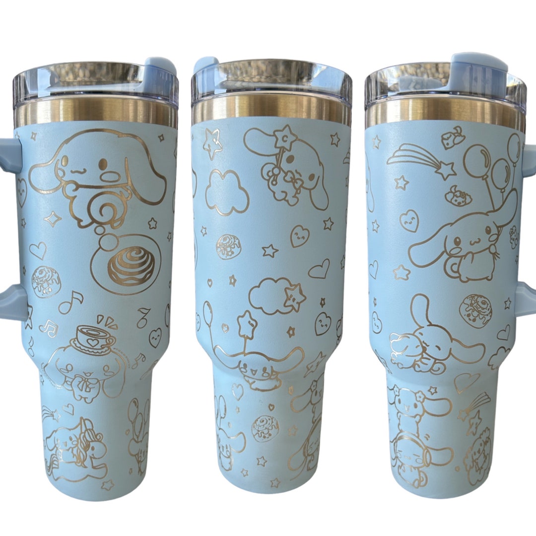 【専用台座付き】ブルーラダー入りゼウススモーキーシトリンフリーフォーム Laser Engraved 40oz Tumbler. Cinnamoroll Tumbler/ Laser Engraved