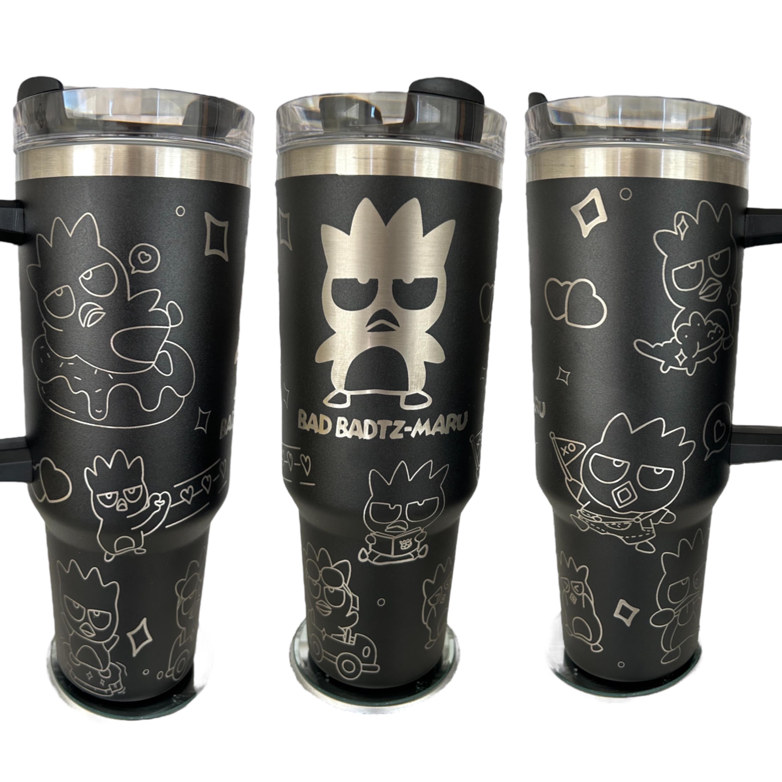 Badtz-maru 40oz Laser Engraved Tumbler. Kitty Friends,chococat,bad