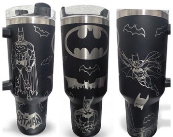 Super Hero Bat - Man 40oz lasergegraveerde beker.