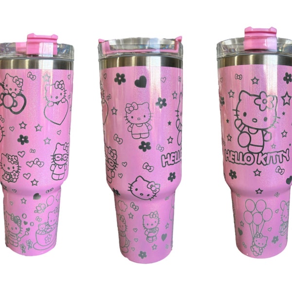 Hello kitty  40oz Laser Engraved Tumbler. Hello Kitty. Engraved Tumbler