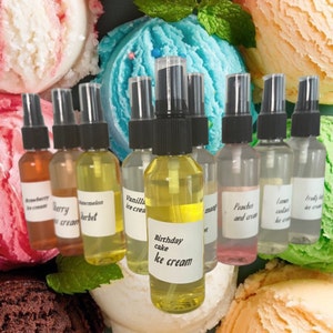 Hydration skin oil spray long lasting  scent  (12 scents)  for on the go or for after bath (ice cream collection )