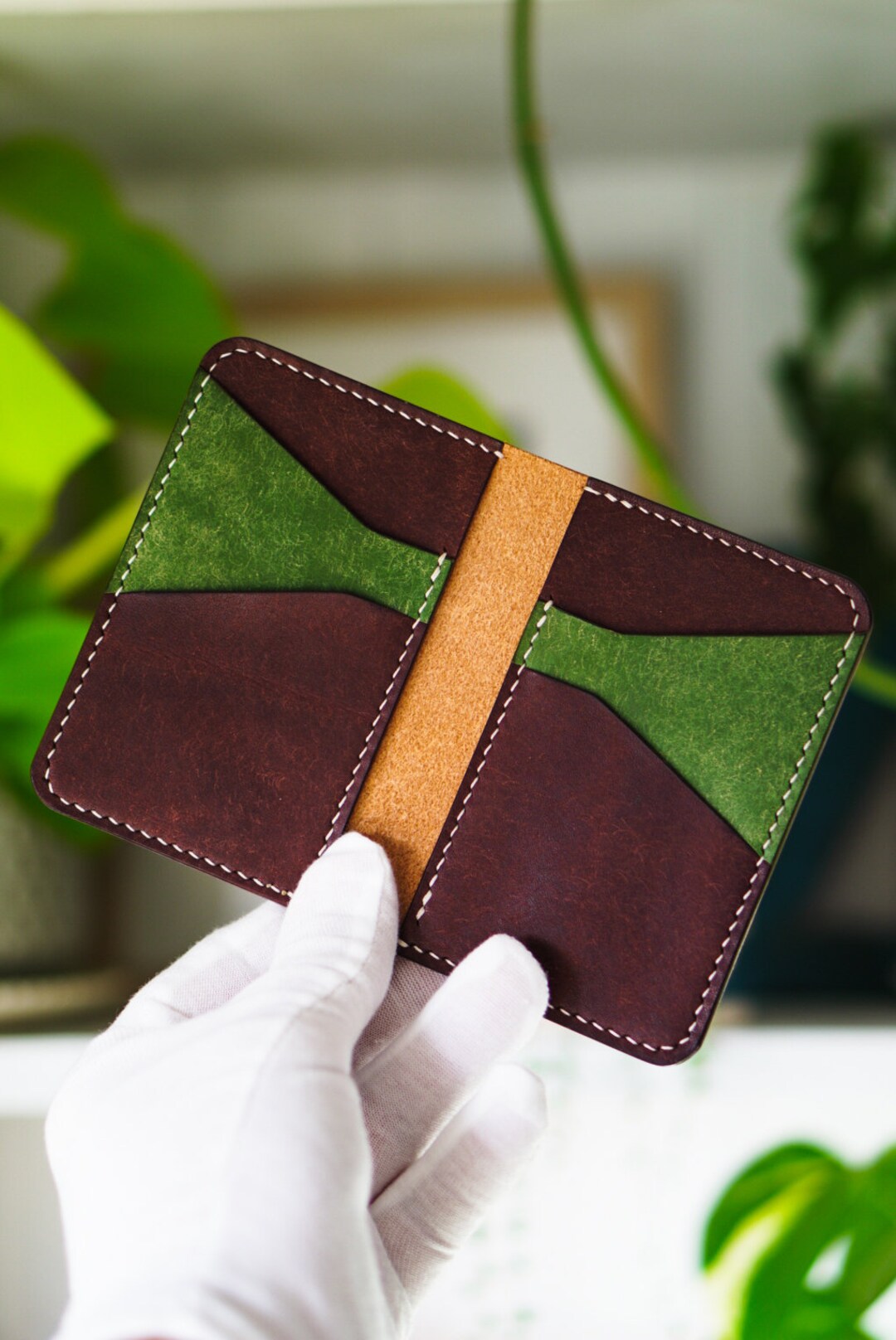 Handmade Leather Bifold Wallet Australian Made Vegetable Etsy