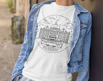 Melbourne Flinders Street Station T-shirt | Melbourne Tram T-shirt Minimal design Australian gift