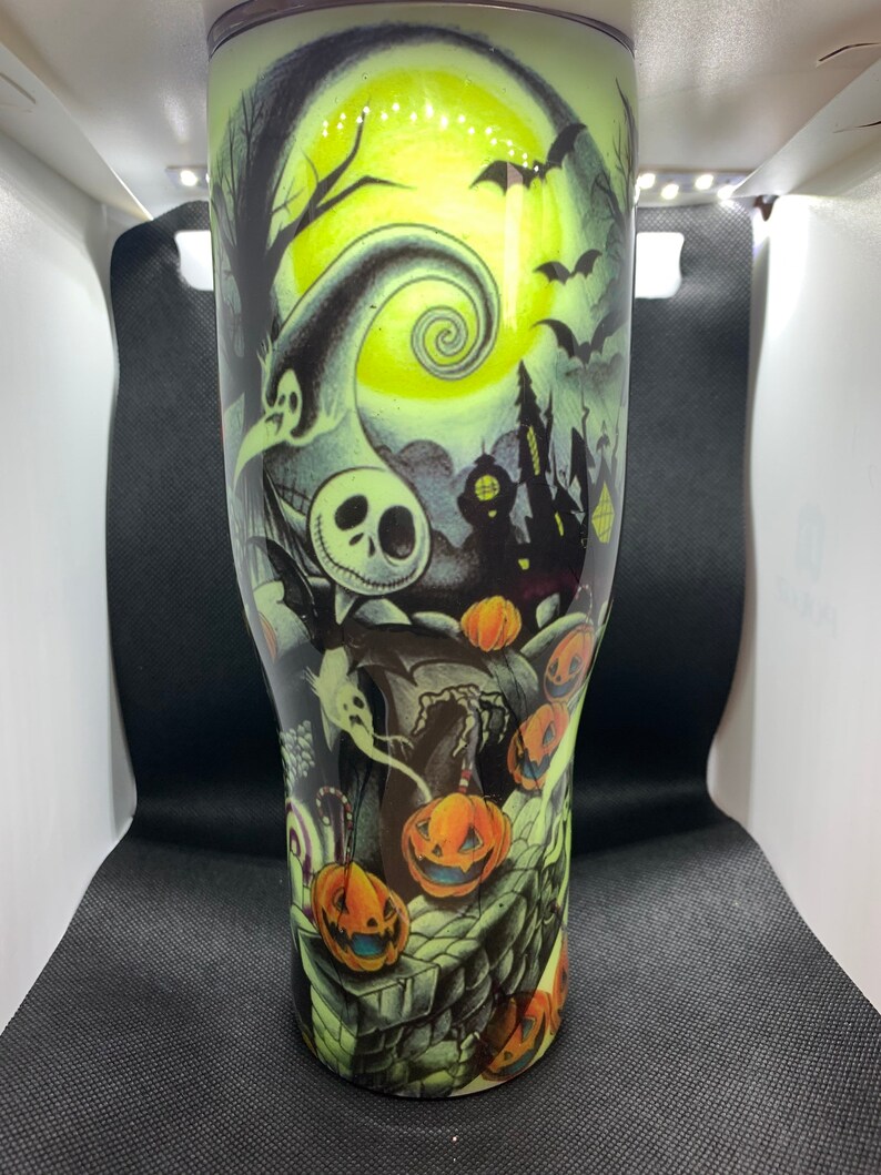 Nightmare before Christmas Glow in the Dark tumbler Etsy