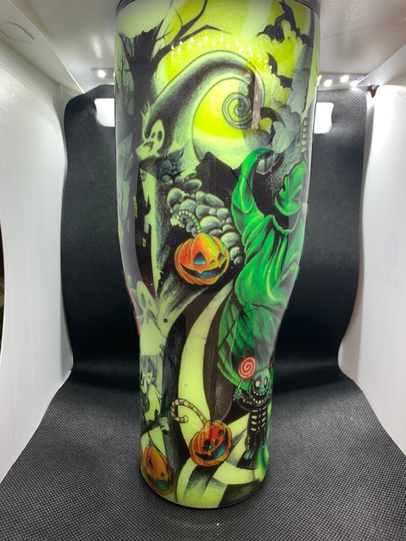 Nightmare before Christmas Glow in the Dark tumbler Etsy