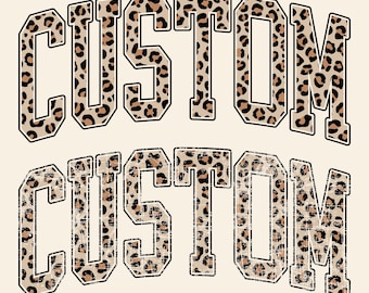 Custom Leopard Varsity Text PNG