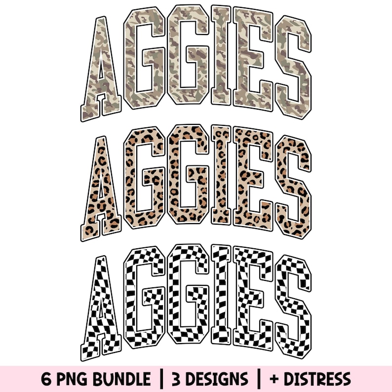 Aggies PNG Mascot Sublimation Bundle Camo Leopard Checker Camouflage ...