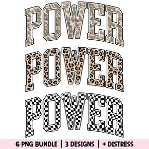 Power PNG Mascot Sublimation Bundle Camo Leopard Checker Camouflage Checkered Cheetah Distress Distressed Grunge School Spirit Varsity