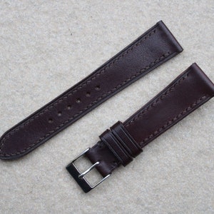 Brandy Kangaroo Leather Strap (Greasy Roo) - Handmade Leather Watch Strap - 16mm 17mm 18mm 19mm 20mm 21mm 22mm 24mm - Artisan Straps