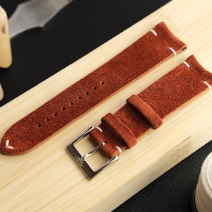 Terra Suede (Two-Stitch) - Handmade Leather Watch Strap - 16mm 17mm 18mm 19mm 20mm 21mm 22mm 24mm - Artisan Straps