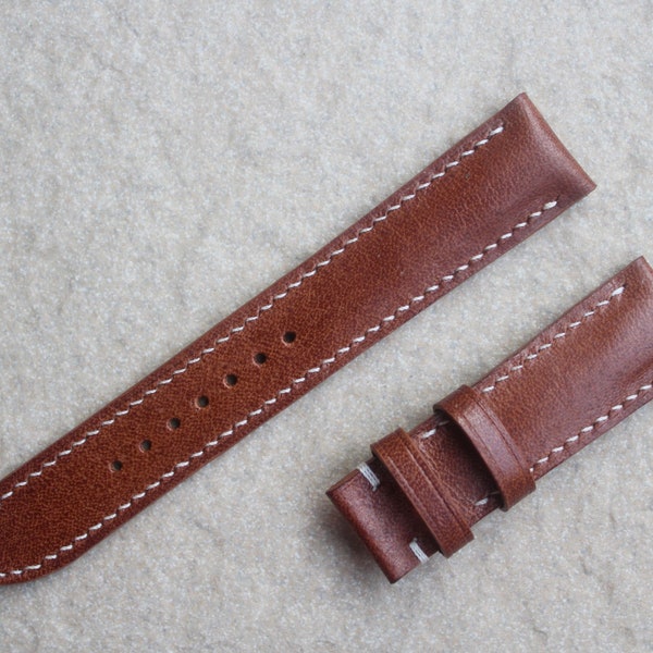 Whiskey Brown Kangaroo (Padded) - Handmade Leather Watch Strap - 16mm 17mm 18mm 19mm 20mm 21mm 22mm 24mm - Artisan Straps