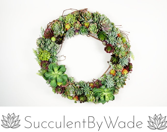 Beautiful Faux Succulent Wreath