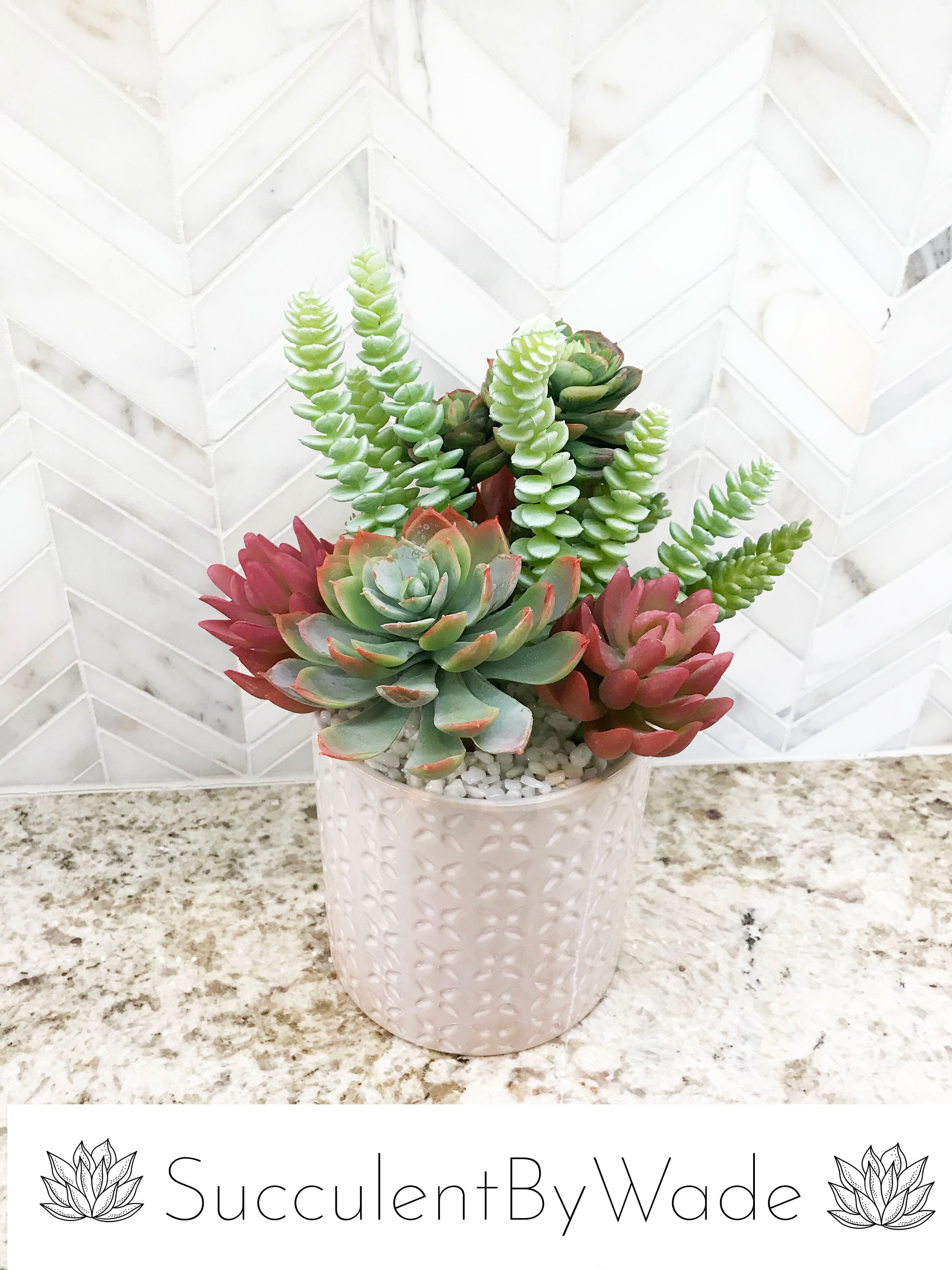 Beautiful Faux Succulent Arrangement Etsy