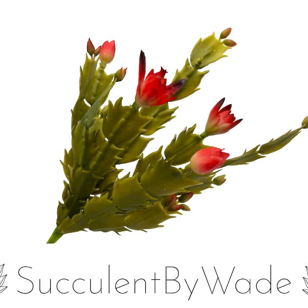 Faux Succulent Pick - Christmas Cactus