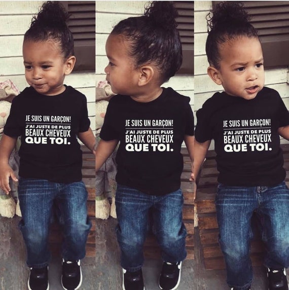Je Suis Un Garcon Garcon Cheveux Longs T Shirt Enfant Etsy France