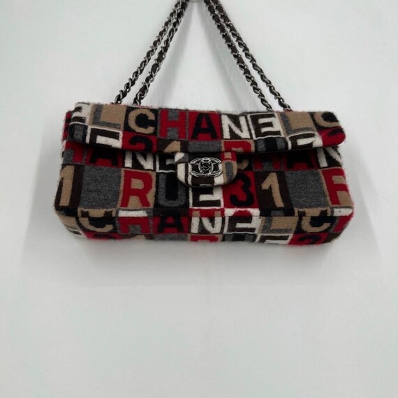 Chanel Y2K Jersey Knit Lettering Patchwork Chain … - image 6