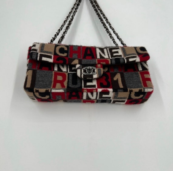 Chanel Y2K Jersey Knit Lettering Patchwork Chain … - image 8