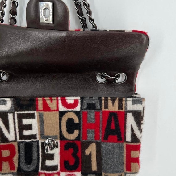 Chanel Y2K Jersey Knit Lettering Patchwork Chain … - image 7